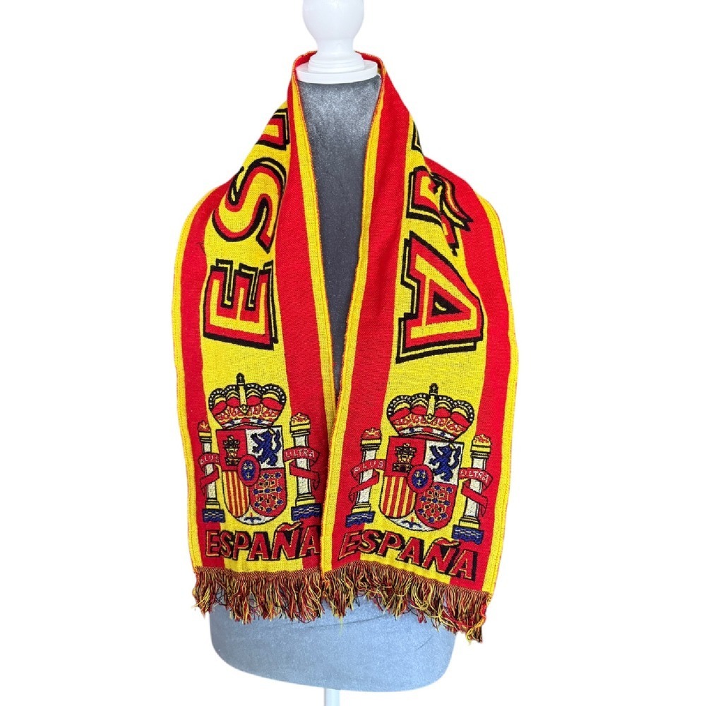 Espana Spain Soccer Scarf Crest Shield Red Yellow Fan Accessory